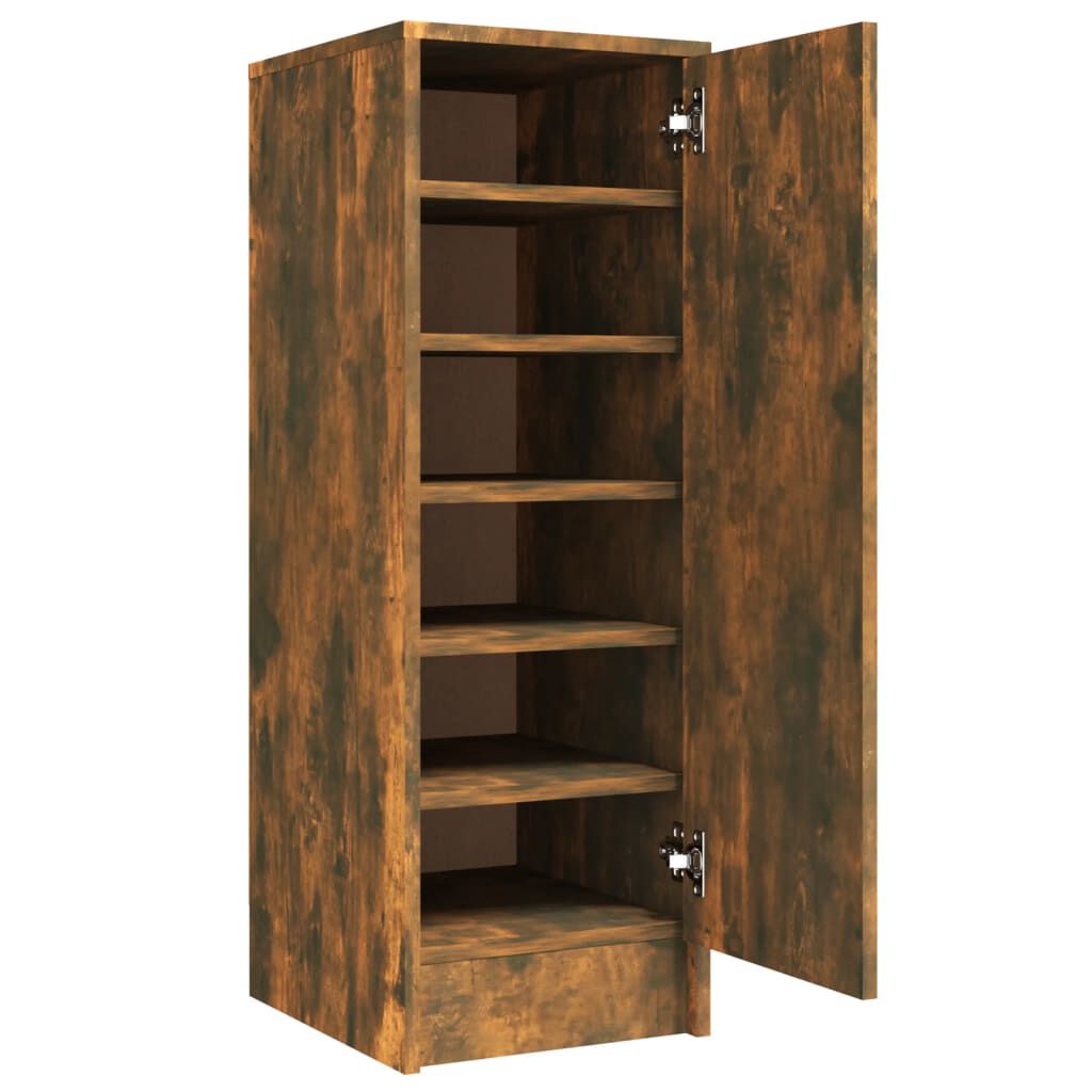 vidaXL Παπουτσοθήκη Καπνιστή Δρυς 32x35x92 εκ. από Επεξεργασμένο Ξύλο