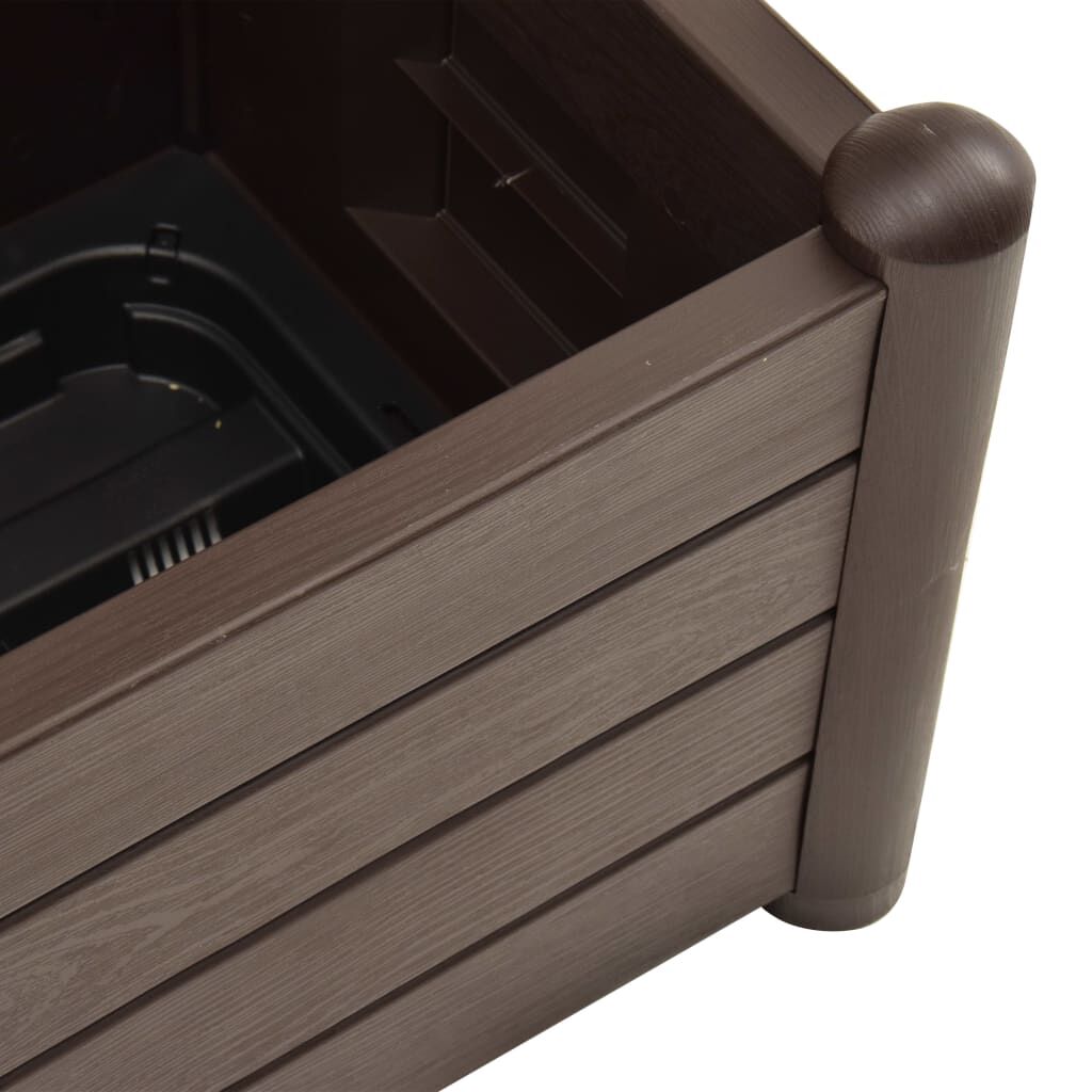 vidaXL Ζαρντινιέρα Κήπου με Καφασωτό Μόκα 43x43x142 εκ. Πολυπροπυλένιο