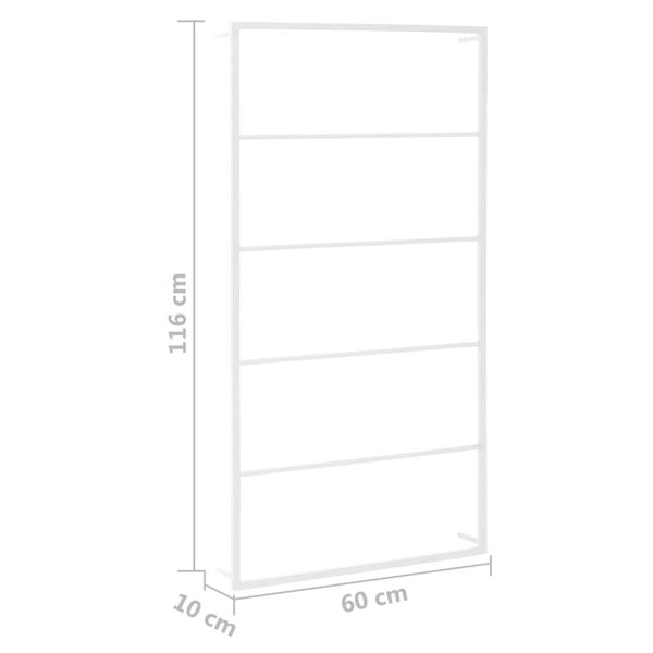 vidaXL Βάση για Πετσέτες Επιτοίχια Λευκή 60 x 10 x 116 εκ. Ατσάλινη