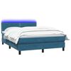 vidaXL &Kappa;&rho;&epsilon;&beta;ά&tau;&iota; Boxspring &mu;&epsilon; &Sigma;&tau;&rho;ώ&mu;&alpha; & LED &sigma;&kappa;&omicron;ύ&rho;&omicron; &mu;&pi;&lambda;&epsilon; 160x220 cm &Beta;&epsilon;&lambda;&omicron;ύ&delta;&iota;&nu;&omicron;