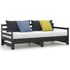 vidaXL Καναπές Κρεβάτι Μαύρος 2 x (90 x 200) εκ. από Μασίφ Ξύλο Πεύκου