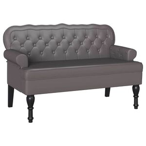 vidaXL Καναπές Chesterfield Γκρι 119.5 x 64.5 x 75 εκ. Τεχνητό Δέρμα