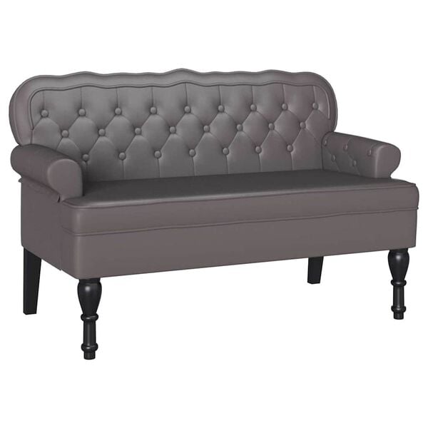 vidaXL Καναπές Chesterfield Γκρι 119.5 x 64.5 x 75 εκ. Τεχνητό Δέρμα