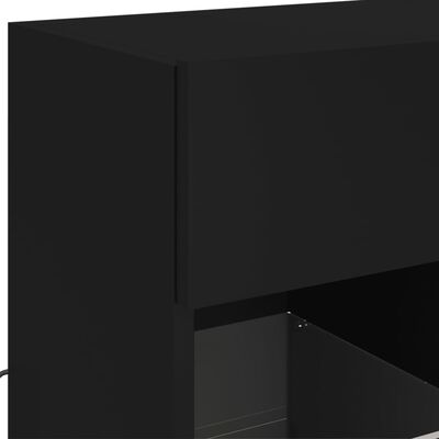 vidaXL Έπιπλο Τοίχου Τηλεόρασης με LED Μαύρο 58,5x30x60,5 εκ.