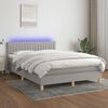 vidaXL &Kappa;&rho;&epsilon;&beta;ά&tau;&iota; Boxspring &mu;&epsilon; &Sigma;&tau;&rho;ώ&mu;&alpha; & LED &Alpha;&nu;.&Gamma;&kappa;&rho;&iota; 140x200 &epsilon;&kappa; &Upsilon;&phi;&alpha;&sigma;&mu;ά&tau;&iota;&nu;&omicron;