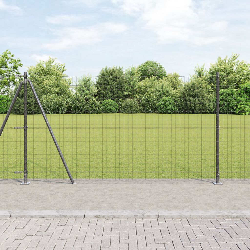 vidaXL Στηλοί Φράχτη με Βάσεις 52 τεμ Ø32mm 78,5cm Γαλβανισμένο Ατσάλι