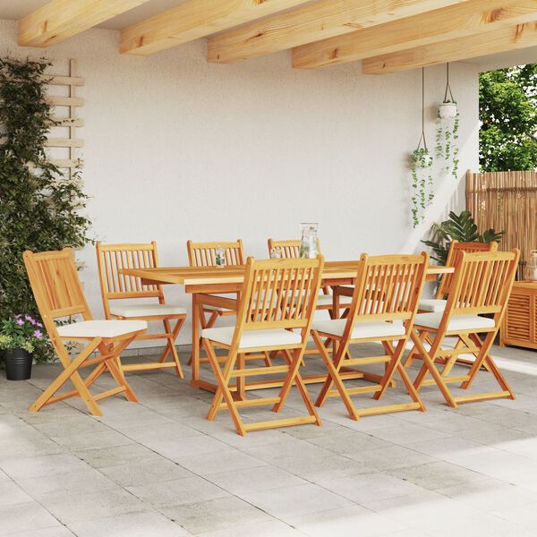 vidaXL Πτυσσόμενη Καρέκλα με μαξιλάρι 8 pcs Λευκό 49 x 57.5 x 92εκ
