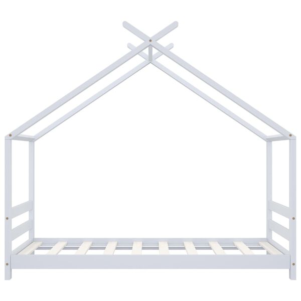 vidaXL Πλαίσιο Κρεβατιού Παιδικό Λευκό 80 x 160 εκ. Μασίφ Ξύλο Πεύκου