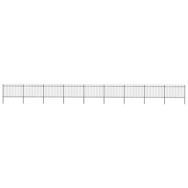 vidaXL Κάγκελα Περίφραξης με Λόγχες Μαύρα 15,3 x 1,2 μ. από Χάλυβα