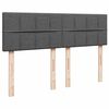 vidaXL Κρεβάτι Boxspring με Στρώμα Σκούρο Γκρι 140x190 εκ. Υφασμάτινο
