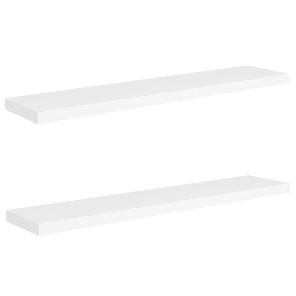vidaXL Ράφια Τοίχου 2 τεμ. Άσπρα 120x23,5x3,8 εκ. MDF