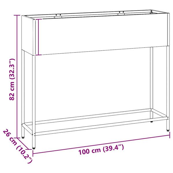 vidaXL Υψωμένη Γλάστρα Κήπου Λευκό 100 x 26 x 82 εκ Ατσάλι