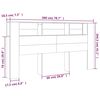 vidaXL Κεφαλάρι Με Αποθηκευτικό Χώρο Μαύρο 200x18,5x104,5 εκ.