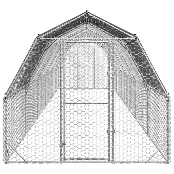 vidaXL Τρέξιμο για κοτόπουλα με οροφή 2,5x12x2,25 μ. από Γαλβ. Χάλυβα