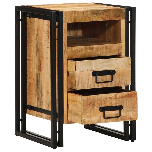 vidaXL Κομοδίνο με συρτάρι Καφέ 40 x 40 x 59 εκ. Μασίφ ξύλο μάνγκο