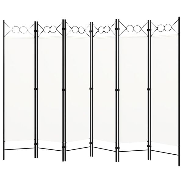 vidaXL Διαχωριστικό Δωματίου με 6 Πάνελ Λευκό 240 x 180 εκ.
