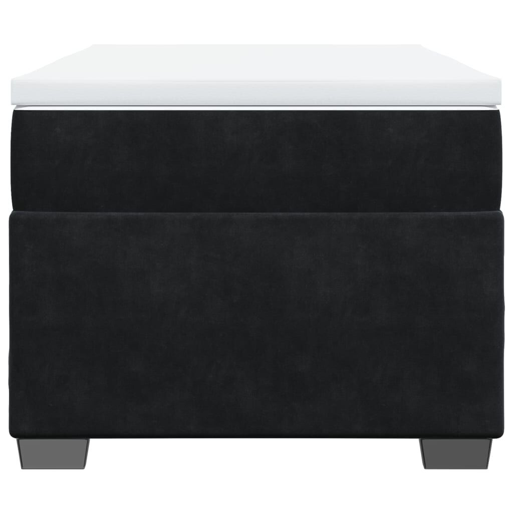 vidaXL Κρεβάτι Boxspring με Στρώμα Μαύρο 90x200 εκ. Βελούδινο