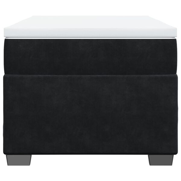 vidaXL Κρεβάτι Boxspring με Στρώμα Μαύρο 90x200 εκ. Βελούδινο