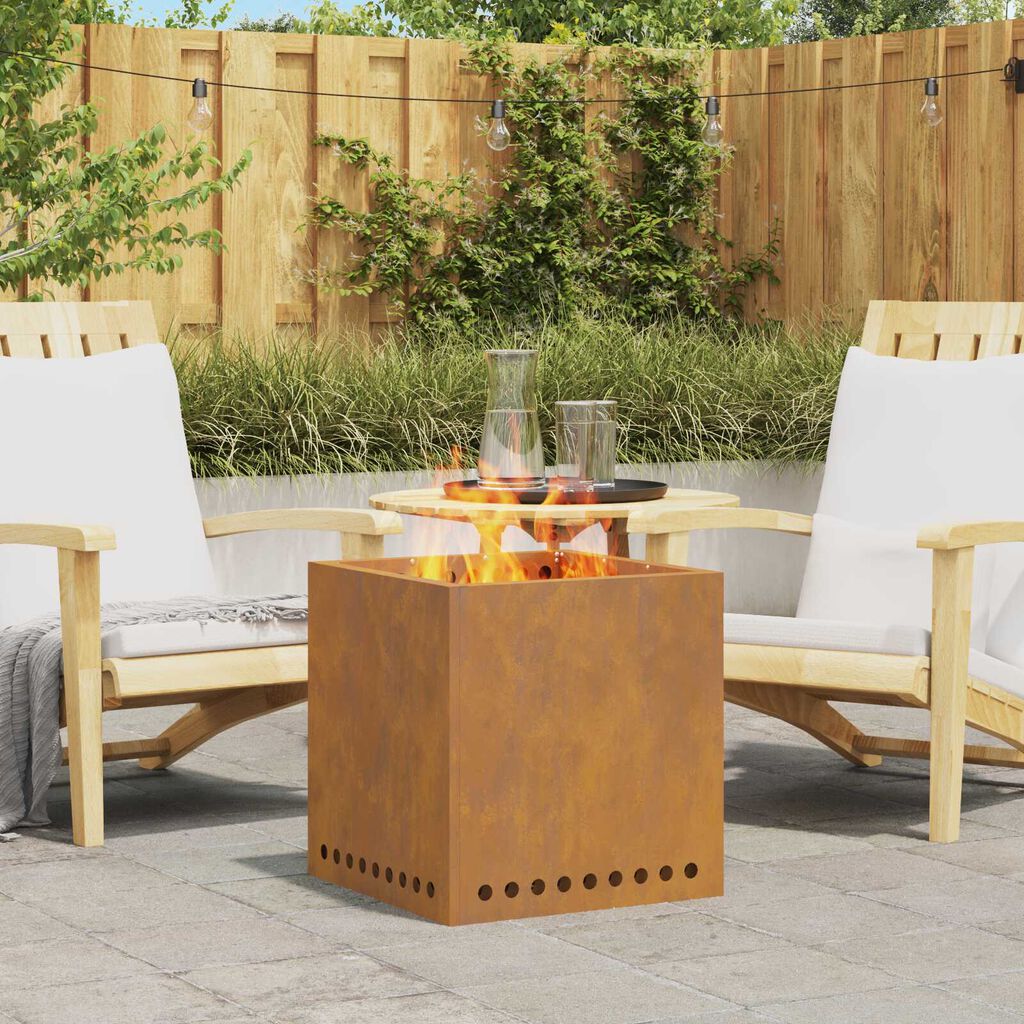 vidaXL Ατμός Πυροσβεστήρας Τετράγωνος 48x48x50 εκ Κατεργασμένο Χάλυβα