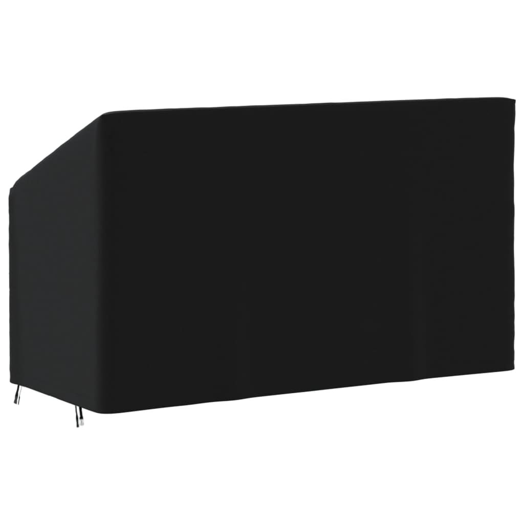 vidaXL Κάλυμμα Τριθέσιου Πάγκου Μαύρο 165x70x65/94εκ Ύφ. Oxford 420D