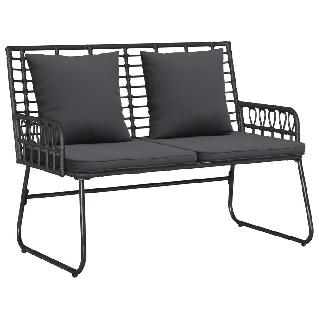 vidaXL Σέτ φαγητού για κήπο 3 pcs Μαύρο, Ανθρακί 113 x 69 x 83 εκ.