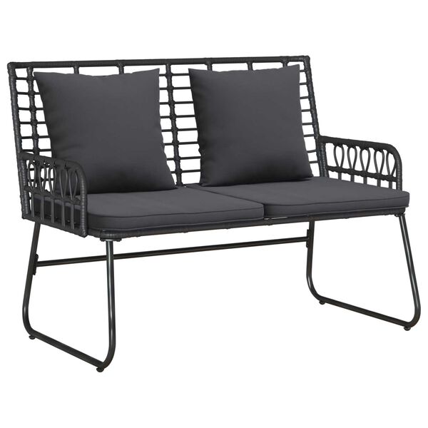 vidaXL Σέτ φαγητού για κήπο 3 pcs Μαύρο, Ανθρακί 113 x 69 x 83 εκ.
