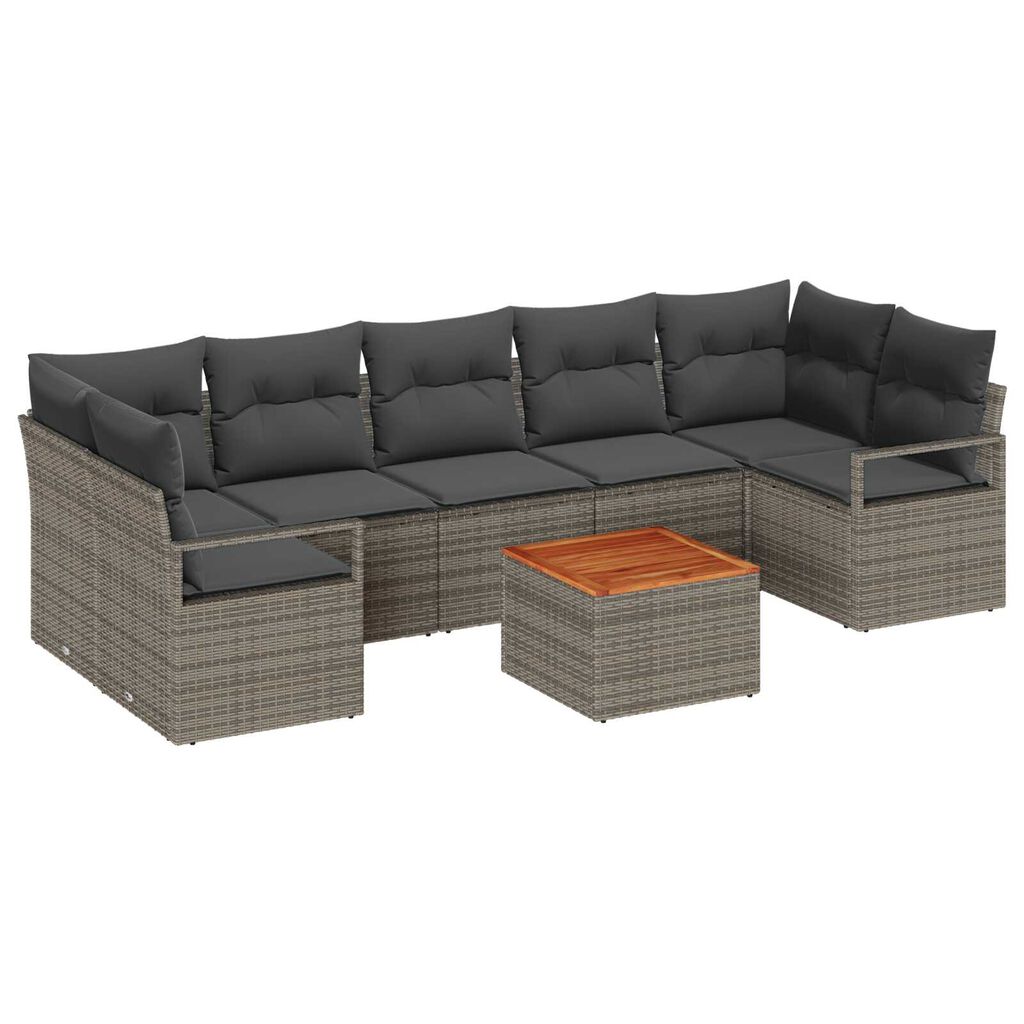 vidaXL Σετ Καναπέ Κήπου 8 pcs Γκρι