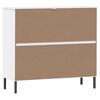 vidaXL Παπουτσοθήκη OSLO Λευκή 95x35x86 εκ. Μασίφ Ξύλο με Μετ. Πόδια