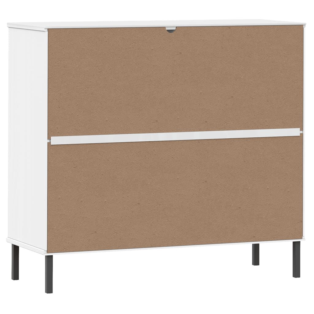 vidaXL Παπουτσοθήκη OSLO Λευκή 95x35x86 εκ. Μασίφ Ξύλο με Μετ. Πόδια