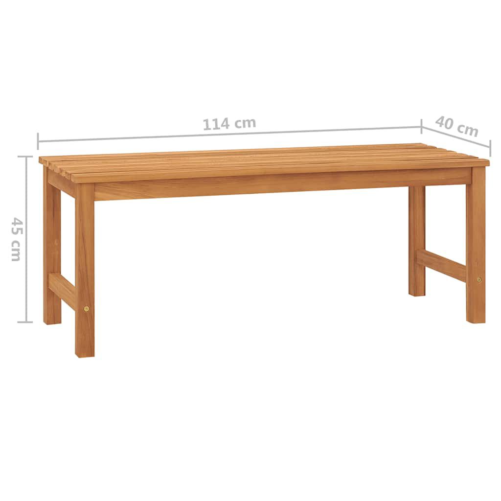vidaXL Παγκάκι Κήπου 114 εκ. από Μασίφ Ξύλο Teak