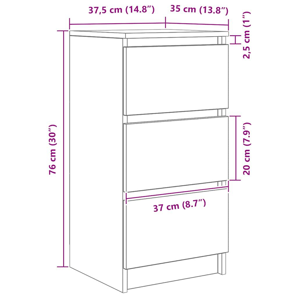vidaXL Ντουλάπι Λευκό 85x34x76 εκ. από Επεξεργασμένο Ξύλο