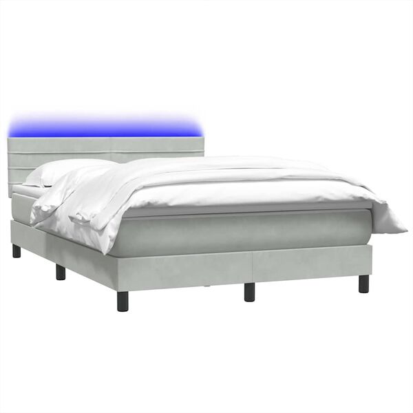vidaXL &Kappa;&rho;&epsilon;&beta;ά&tau;&iota; Boxspring &mu;&epsilon; &Sigma;&tau;&rho;ώ&mu;&alpha; & LED &Alpha;&nu;&omicron;&iota;&chi;&tau;ό &Gamma;&kappa;&rho;&iota; 160x210 &epsilon;&kappa;. &Beta;&epsilon;&lambda;&omicron;ύ&delta;&iota;&nu;&omicron;