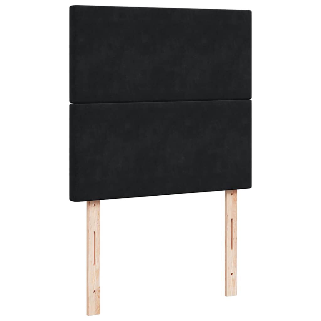 vidaXL Οθωμανικό κρεβάτι με στρώματα Μαύρο 90x200cm Velvet