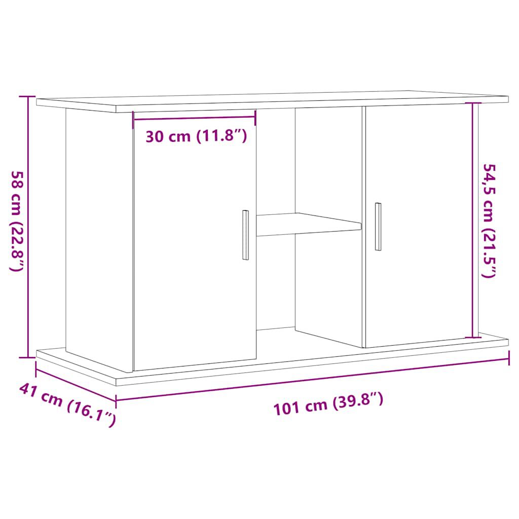 vidaXL Βάση Ενυδρείου Παλιό ξύλο 101 x 41 x 58 εκ. Επεξεργασμένο Ξύλο