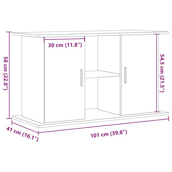 vidaXL Βάση Ενυδρείου Παλιό ξύλο 101 x 41 x 58 εκ. Επεξεργασμένο Ξύλο