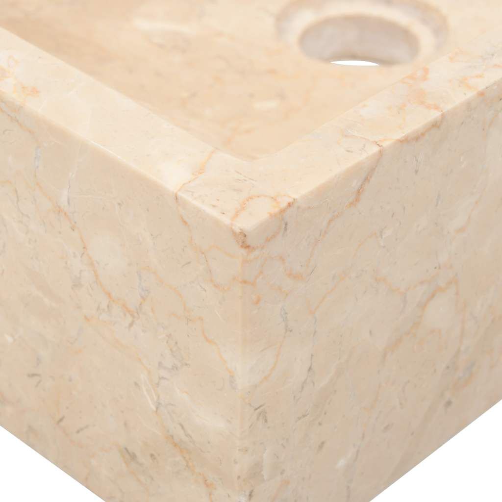 vidaXL Νιπτήρας Γυαλιστερό Κρεμ 45 x 30 x 12 εκ. Μαρμάρινος