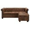 vidaXL Καναπές Γωνιακός Chesterfield Καφέ από Συνθετικό Καστόρι