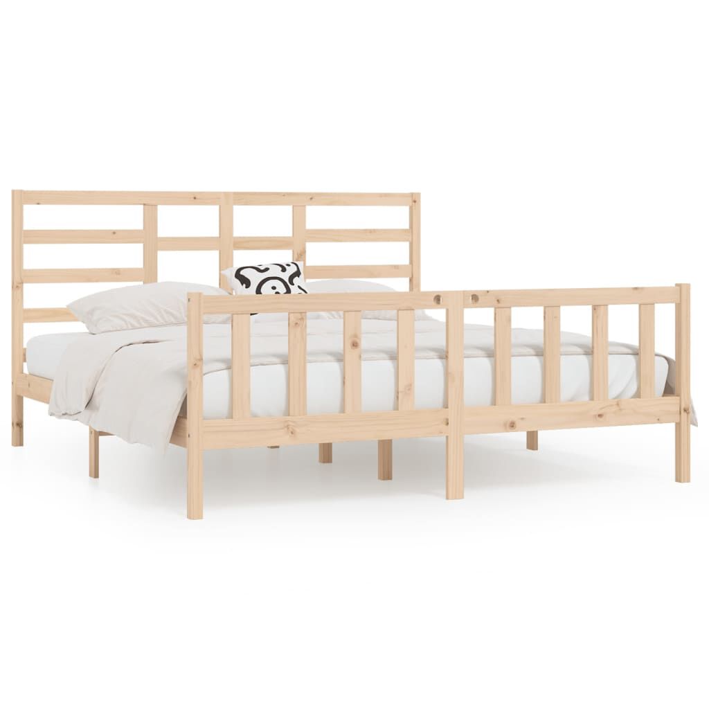 vidaXL Πλαίσιο Κρεβατιού 180 x 200 εκ. Μασίφ Ξύλο Super King Size