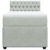 vidaXL Κρεβάτι Boxspring με Στρώμα Ανοιχτό Γκρι 90x200 εκ. Βελούδινο