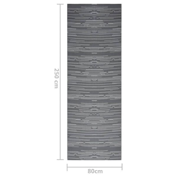 vidaXL Χαλί εξωτερικού χώρου ARAKIL Ανθρακί 80x250 cm PP