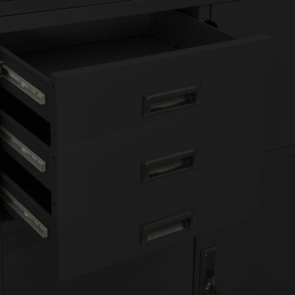vidaXL Ντουλάπα Γραφείου Μαύρη 90 x 40 x 180 εκ. Ατσάλινη