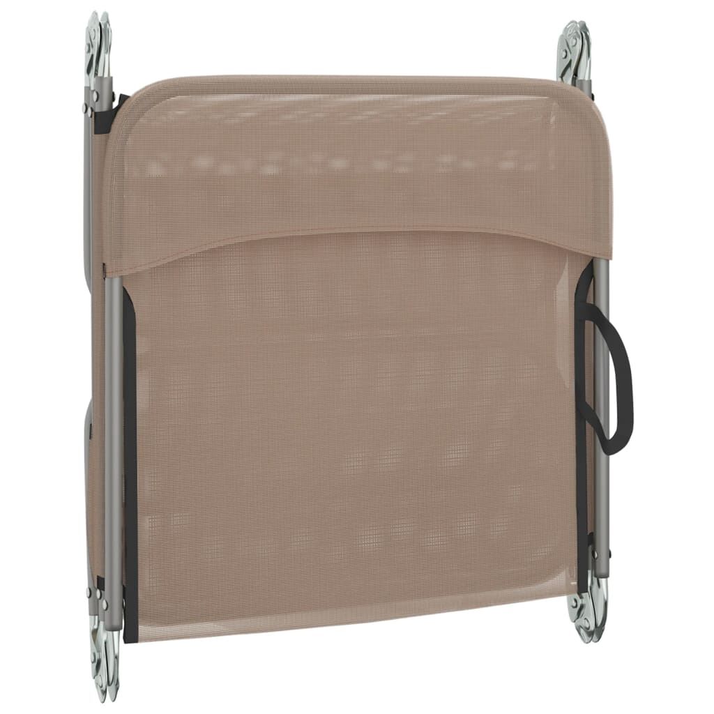 vidaXL Ξαπλώστρες Πτυσσόμενες 2 τεμ. Taupe από Textilene & Ατσάλι