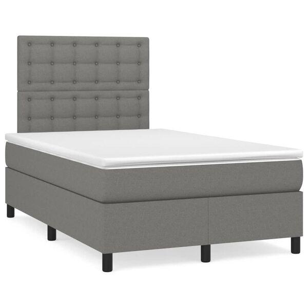 vidaXL &Kappa;&rho;&epsilon;&beta;ά&tau;&iota; Boxspring &mu;&epsilon; &Sigma;&tau;&rho;ώ&mu;&alpha; & LED &Sigma;&kappa;.&Gamma;&kappa;&rho;&iota; 120x190&epsilon;&kappa;. &Upsilon;&phi;&alpha;&sigma;&mu;ά&tau;&iota;&nu;&omicron;