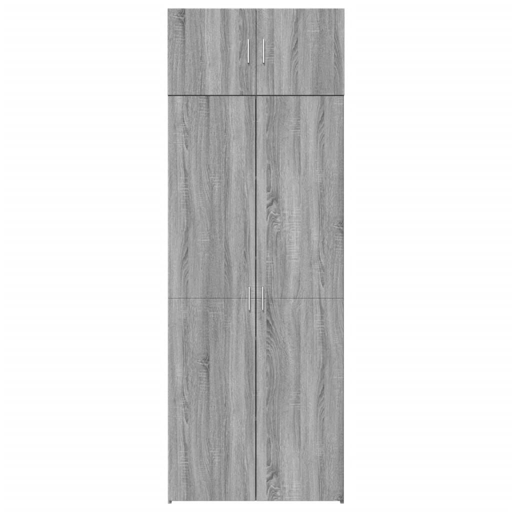 vidaXL Ραφιέρα με Ντουλάπια Γκρι Sonoma 80x42,5x225εκ Επεξ. Ξύλο