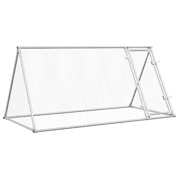 vidaXL Κοτέτσι - Κλουβί Ασημί 200x105x91 εκ. από Γαλβανισμένο Χάλυβα