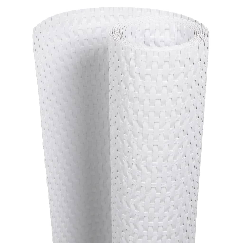vidaXL Διαχωριστικό Βεράντας 10 τεμ. Λευκό 255x19 εκ. Συνθετικό Ρατάν