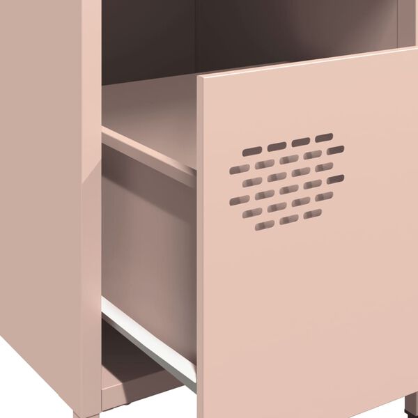vidaXL Κομοδίνο Ροζ 35x39x43,5 εκ. από Χάλυβα