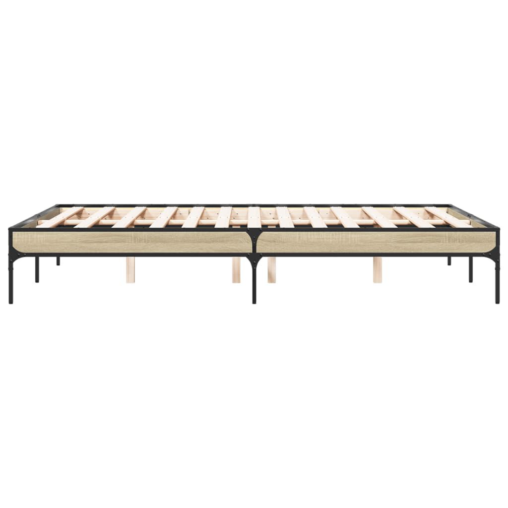 vidaXL Πλαίσιο Κρεβατιού Sonoma Δρυς 120x200 εκ. Επεξ. Ξύλο & Μέταλλο