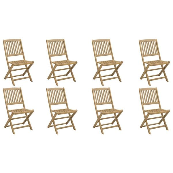 vidaXL Καρέκλες Κήπου Πτυσσόμενες 8 τεμ. 48,5x57x90 εκ. Μασίφ Ακακία