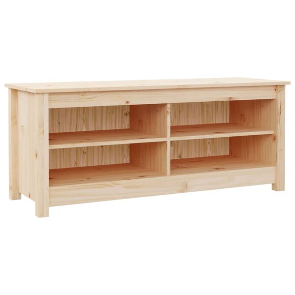 vidaXL Παπουτσοθήκη 110 x 38 x 45,5 εκ. από Μασίφ Ξύλο Πεύκου